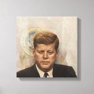 JFK u. PräsidentenSiegel Leinwanddruck