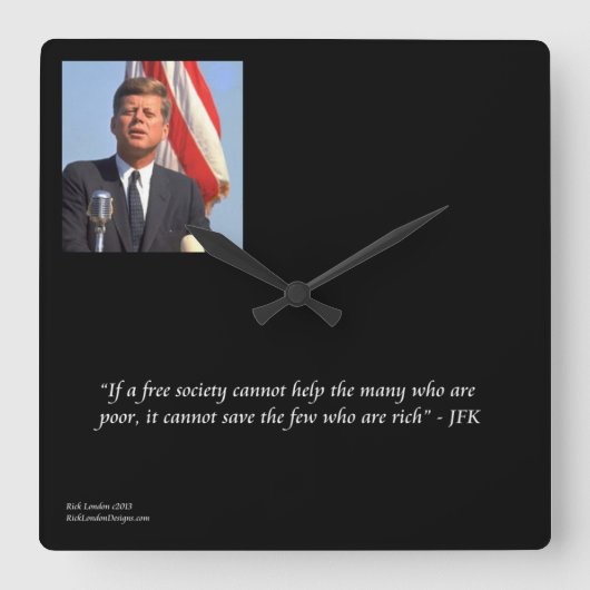 JFK und Rettend Rich/Pose Wall Clock Quadratische Wanduhr (Vorderseite)