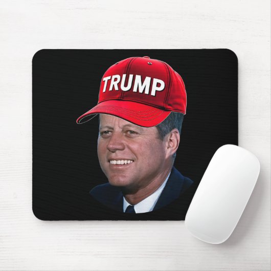 Jfk Wearing Trump Hat Funny John F Kennedy Meme Gr Mousepad (Mit Mouse)
