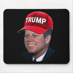 Jfk Wearing Trump Hat Funny John F Kennedy Meme Gr Mousepad