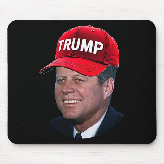 Jfk Wearing Trump Hat Funny John F Kennedy Meme Gr Mousepad (Vorne)