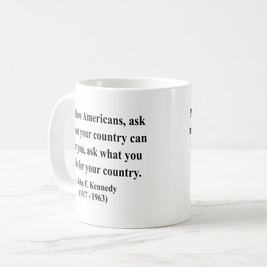 JFK Zitat 3a Kaffeetasse (Vorderseite Links)