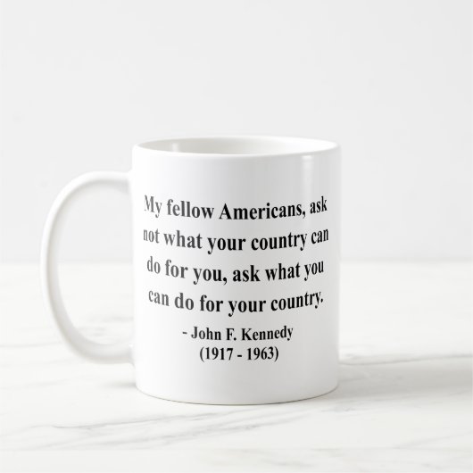 JFK Zitat 3a Kaffeetasse (Links)