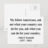JFK Zitat 3a Postkarte (Vorne/Hinten)