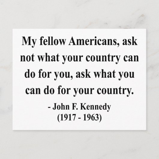 JFK Zitat 3a Postkarte (Vorderseite)
