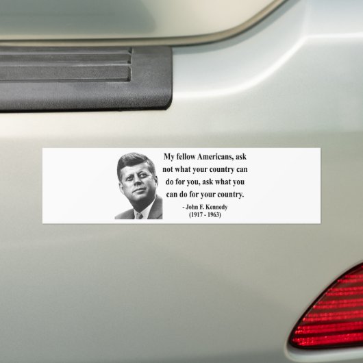 JFK Zitat 3b Autoaufkleber (Auf Auto)