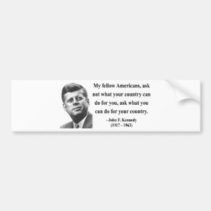 JFK Zitat 3b Autoaufkleber