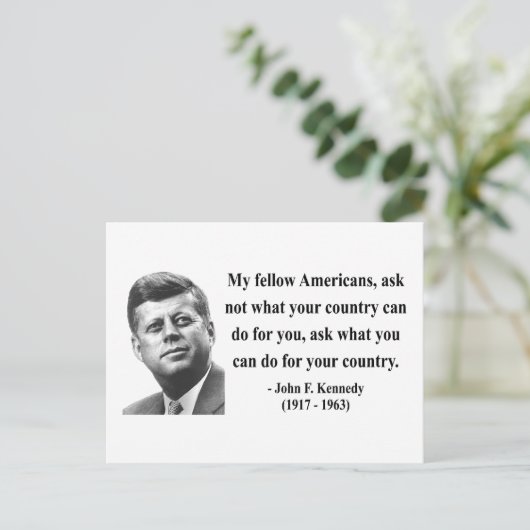 JFK Zitat 3b Postkarte (Stehend Vorderseite)