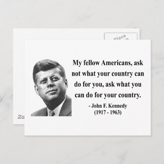 JFK Zitat 3b Postkarte (Vorne/Hinten)