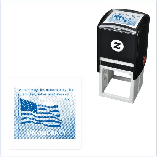 JFK Zitat Demokratie amerikanisches Flaggendesign Permastempel