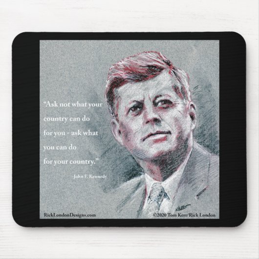 JFK & Zitat Mousepad (Vorne)