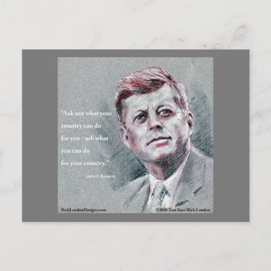 JFK & Zitat Postkarte (Vorderseite)