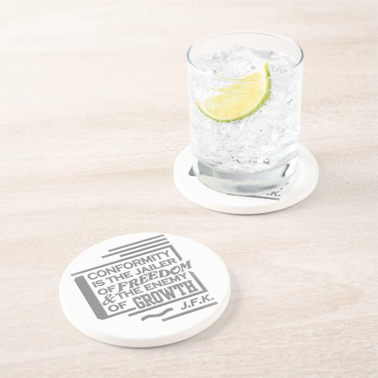 JFK Zitat-Untersetzer Getränkeuntersetzer (Seite)