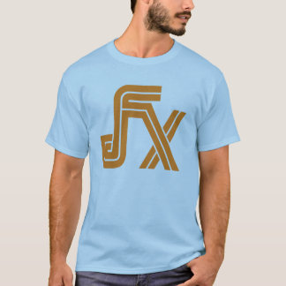 JFX blauer T - Shirt (orange Logo)