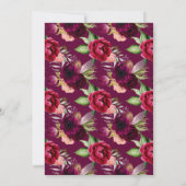 Jh. bordeauxrot florals goldenes geometrisches einladung (Rückseite)