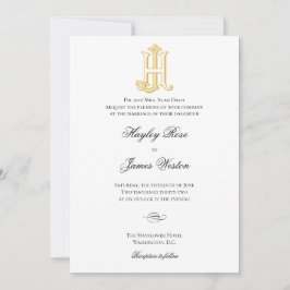 JH Monogram oder HJ Monogram Wedding Einladungen