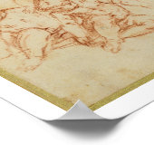 Jh. (Rote Kreide auf dem Papier) Poster (Ecke)