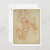 Jh. (Rote Kreide auf dem Papier) Postkarte (Vorne/Hinten)