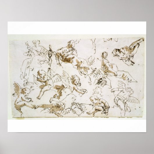 Jh. (Stift, Tinte und Waschen) Poster (Vorne)