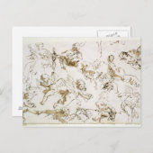 Jh. (Stift, Tinte und Waschen) Postkarte (Vorne/Hinten)