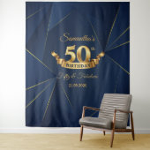 Jhd.-Kulisse für Navy und Gold Wandteppich (Beispiel)