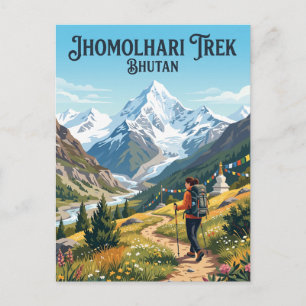 Jhomolhari-Trek Bhutan Postkarte