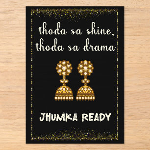 Jhumka Desi Hochzeitsschild Acryleinladungen