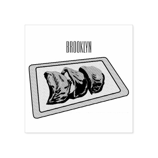 Jiaozi/Chinesische Knödel Cartoon Illustration Gummistempel (Prägung)