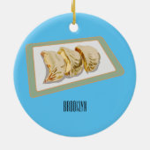Jiaozi/Chinesische Knödel Cartoon Illustration Keramik Ornament (Hinten)
