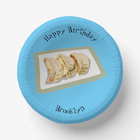 Jiaozi/Chinesische Knödel Cartoon Illustration Pappteller (Vorderseite)