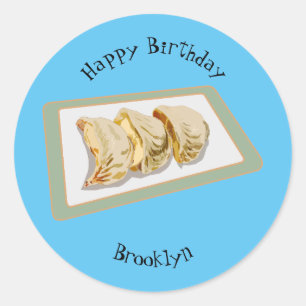 Jiaozi/Chinesische Knödel Cartoon Illustration Runder Aufkleber