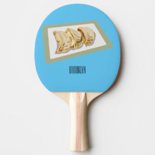 Jiaozi/Chinesische Knödel Cartoon Illustration Tischtennis Schläger