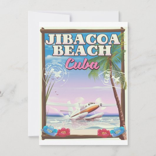 Jibacoa Beach Kuba Reiseplakat Einladung (Rückseite)