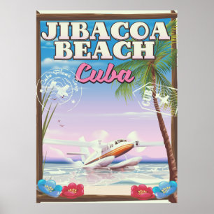 Jibacoa-Strand Kuba Reiseplakat Poster