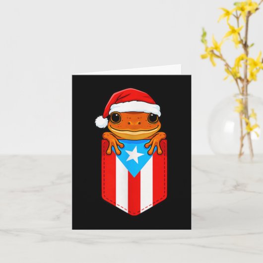 Jibaro Coqui Frog Puerto Rico Flag Boricua Cket Ch Karte (Gelbe Blume)