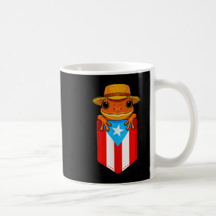 Jibaro Coqui Frog Puerto Rico Flag Boricua Pocket Kaffeetasse