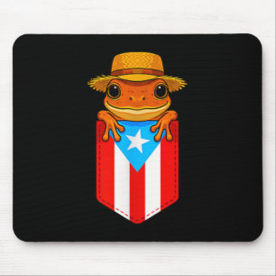 Jibaro Coqui Frog Puerto Rico Flag Boricua Pocket Mousepad
