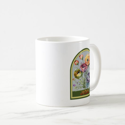 Jida Vintag Floral Großmutter Kaffeetasse (VorderseiteRechts)