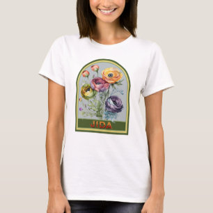 Jida Vintag Floral Großmutter T-Shirt