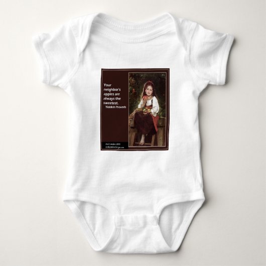 Jiddischer Spruch über Äpfel & Grafik Baby Strampler (Vorderseite)
