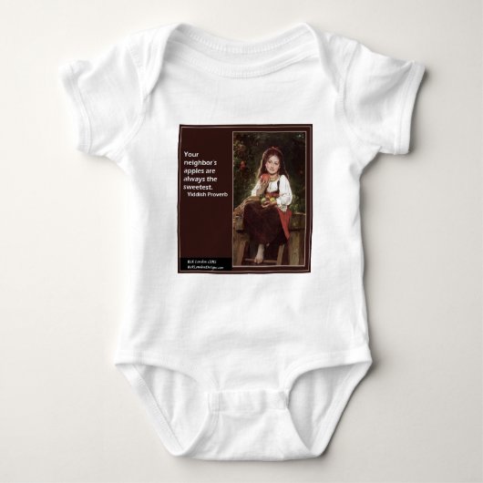 Jiddisches Sprichwort für Äpfel und Grafische Baby Strampler (Vorderseite)