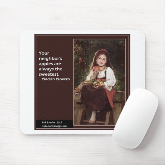 Jiddisches Sprichwort für Äpfel und Grafische Mousepad (Mit Mouse)