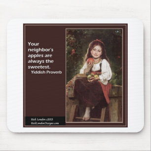 Jiddisches Sprichwort für Äpfel und Grafische Mousepad