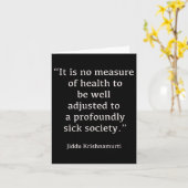 Jiddu Krishnamurti - Sick Society - Philosophie Karte (Gelbe Blume)