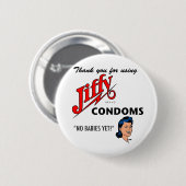 Jiffy Brand Condom Gear! Button (Vorne & Hinten)