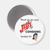 Jiffy Brand Condom Gear! Magnet (Vorderseite/Rückseite)