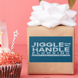 Jiggle den Handgriff Plumbing White Gfx Aquamarin Rechteckiger Aufkleber