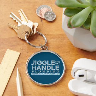 Jiggle den Handgriff Plumbing White Gfx Aquamarin Schlüsselanhänger