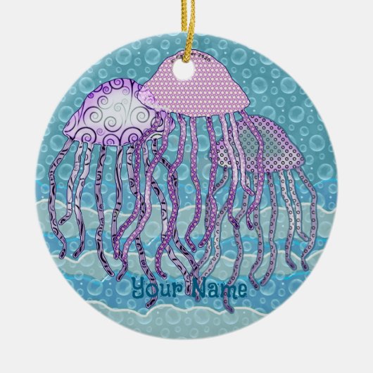 Jiggly Jellyfish Keramik Ornament (Vorne)