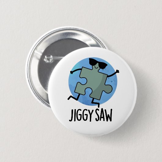 Jiggy Saw Funny Dancing Jigsaw Puzzle Puzzle Puzzl Button (Vorne & Hinten)